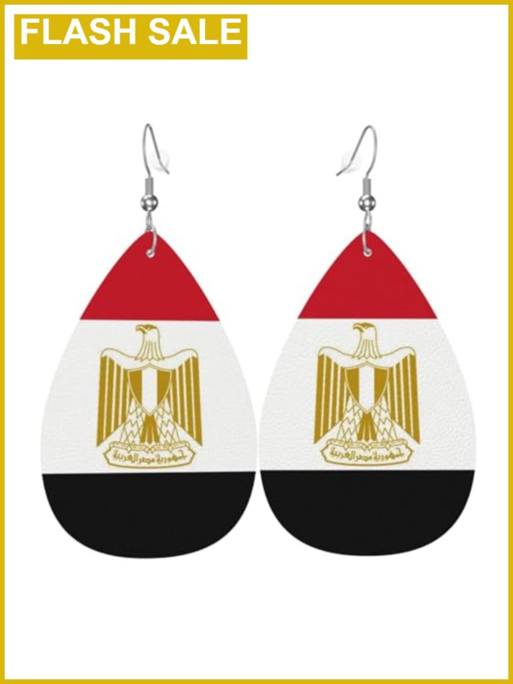 Country Flag Teardrop Earrings for Women Lightweight Faux Leather Dangle
